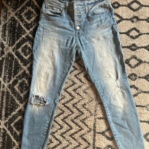 Lucky Brand Blue Skinny Jeans with Distressed Details